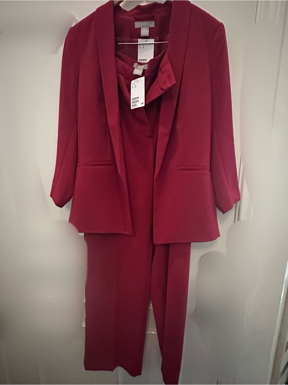 Deep Red Women’s Suit Set — Jacket & Pants
